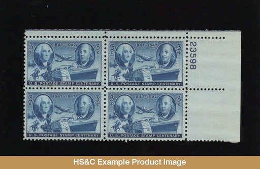 #947 3 Cents U.s. Postage Centenary Mnh Plate Block Us Stamps F/vf Pb Generic
