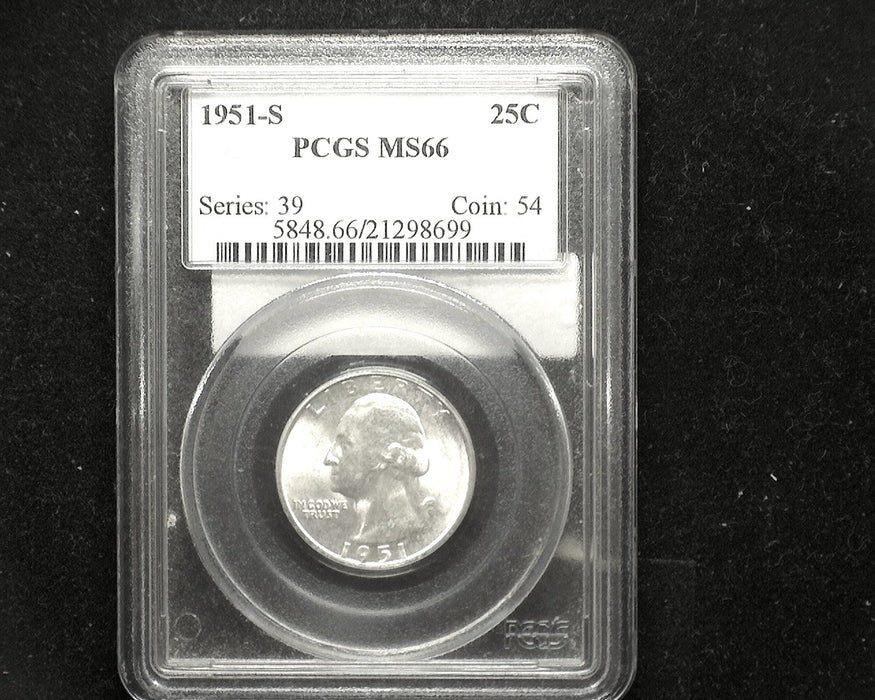 1951 S Washington Quarter MS66 PCGS - US Coin
