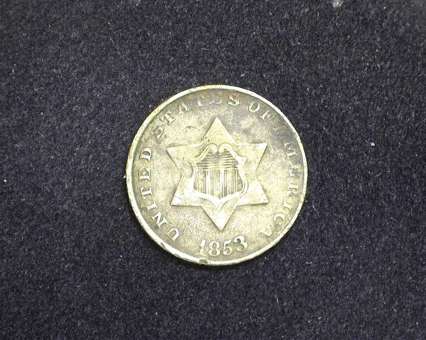 1853 Three Cent Silver F - US Coin