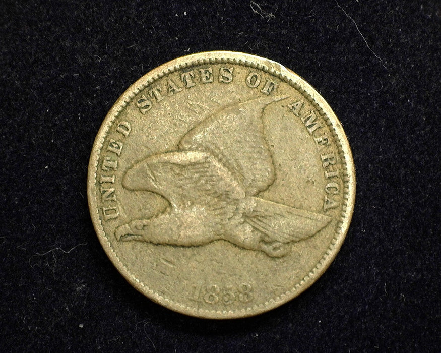 1858 Small Letters Flying Eagle Penny/Cent VG - US Coin