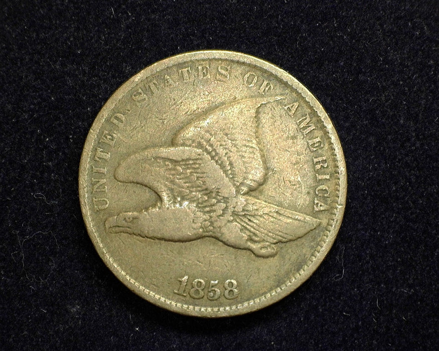 1858 Small Letters Flying Eagle Penny/Cent VG - US Coin
