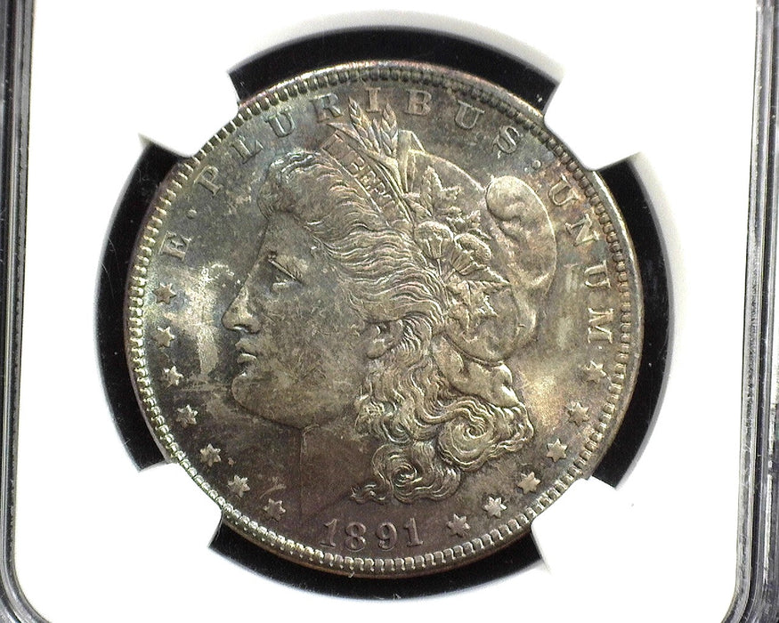1891 Morgan Dollar NGC - MS64 Beautiful toning - US Coin