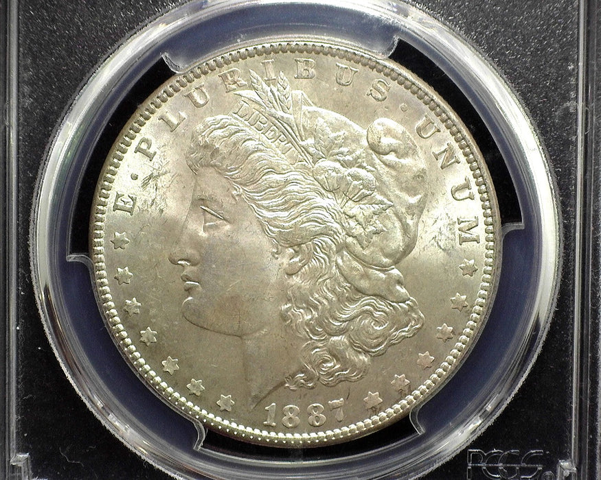 1887/6 Morgan Dollar PCGS - MS62 - US Coin