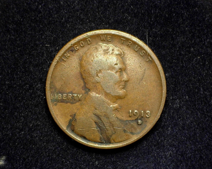 1913 S Lincoln Wheat Penny/Cent VG/F - US Coin