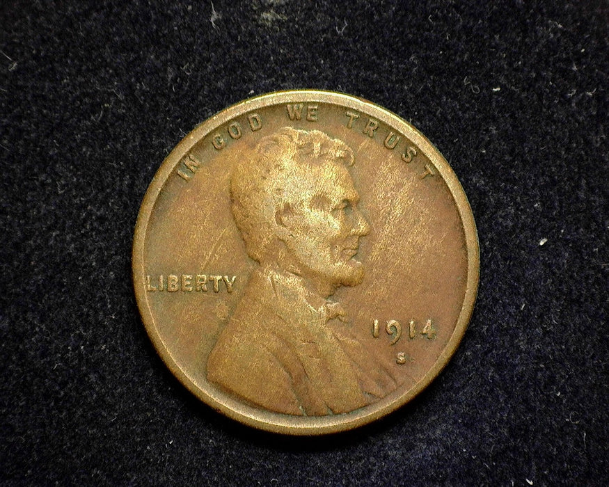 1914 S Lincoln Wheat Penny/Cent F - US Coin