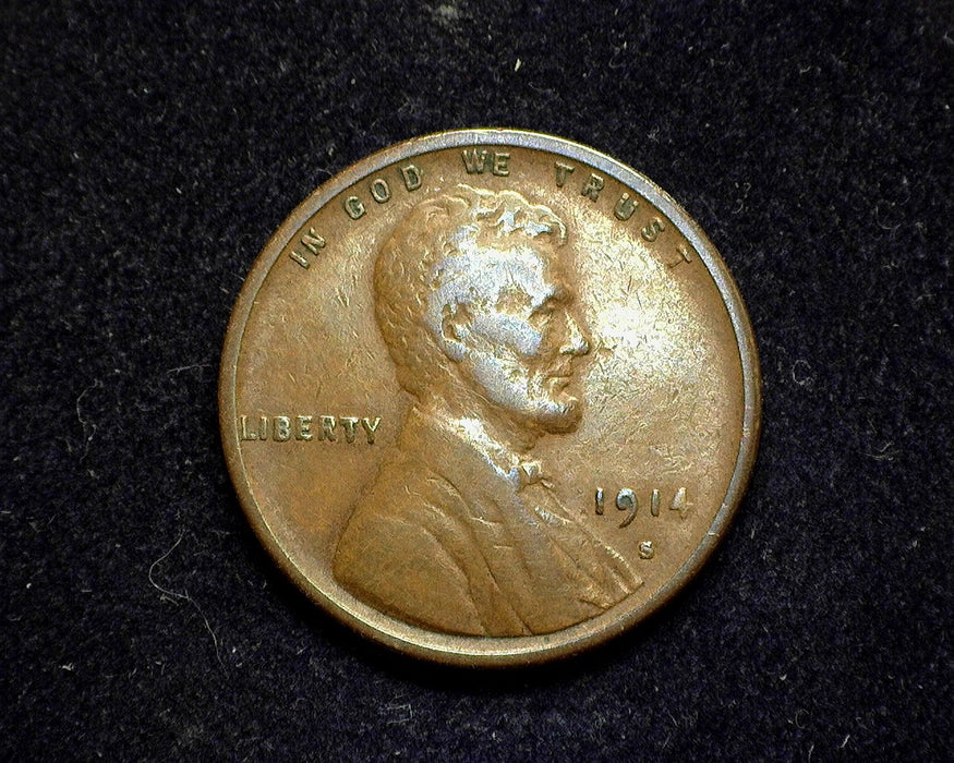 1914 S Lincoln Wheat Penny/Cent F - US Coin