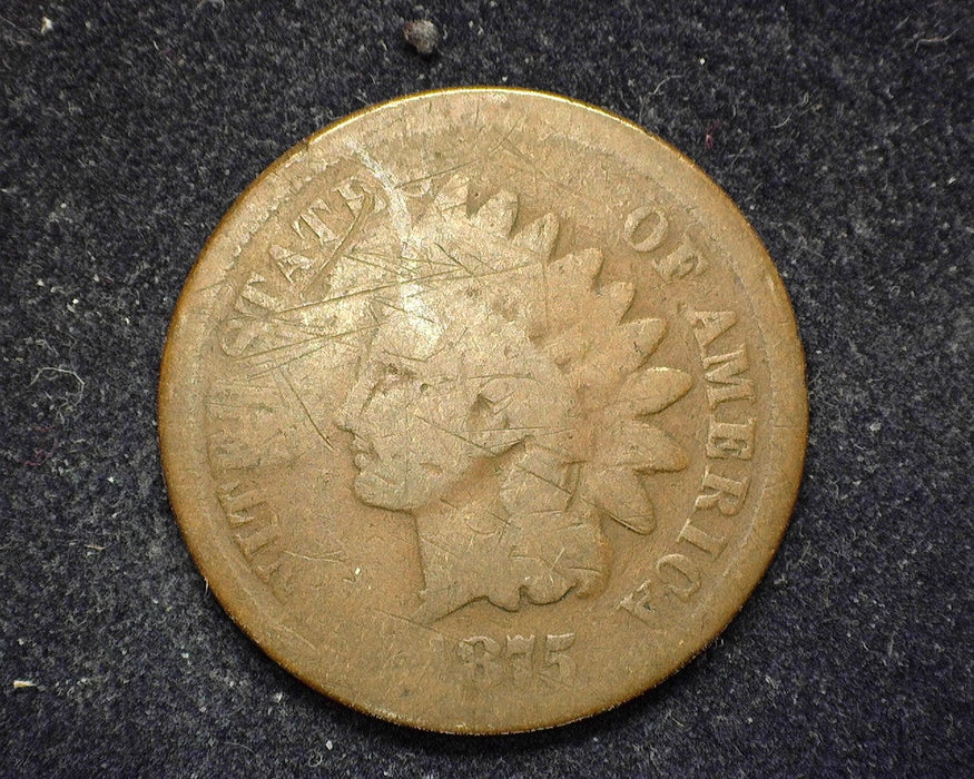 1875 Indian Head Penny/Cent G Scratched - US Coin
