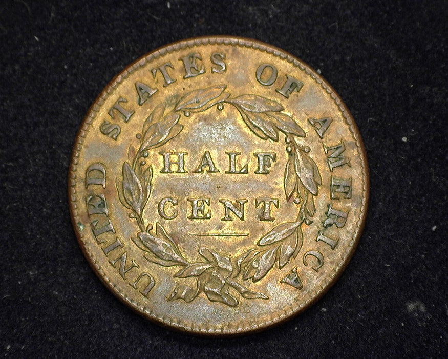 1832 Classic Head Half Cent AU Fair amount of red  - US Coin