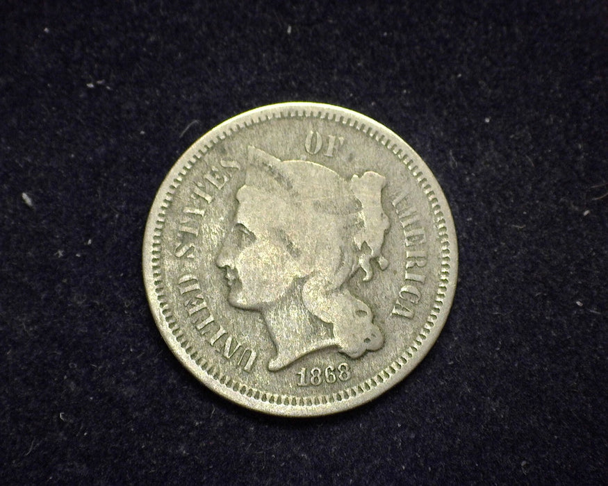 1868 Three Cent Nickel G - US Coin