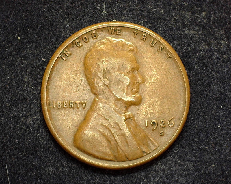 1926 S Lincoln Wheat Penny/Cent F - US Coin