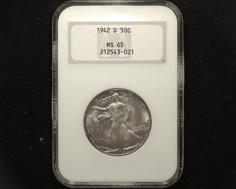 1942 D Liberty Walking Half Dollar MS65 NGC - US Coin
