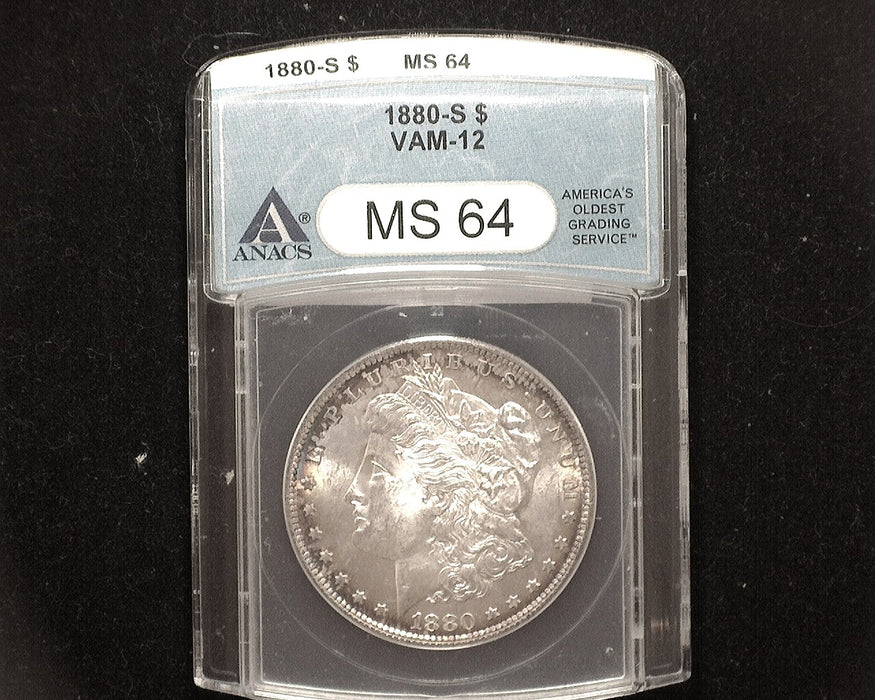 1880 S Morgan Dollar VAM12 MS64 ANACS - US Coin