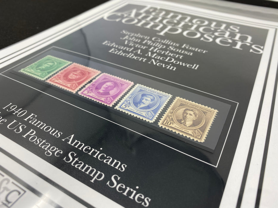 Gift for Musicians - USPS 1940 Famous American Composers Stamps - 8.5x11 Framable Art US Stamp