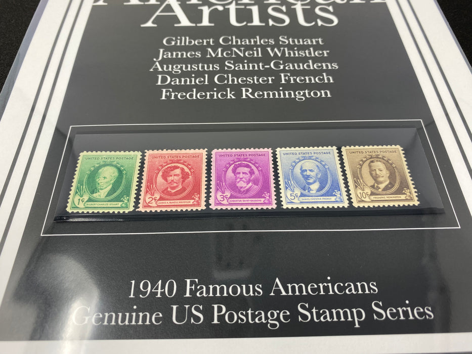 Gift for Artists - USPS 1940 Famous American Artists Stamps - 8.5x11 Framable Art US Stamp