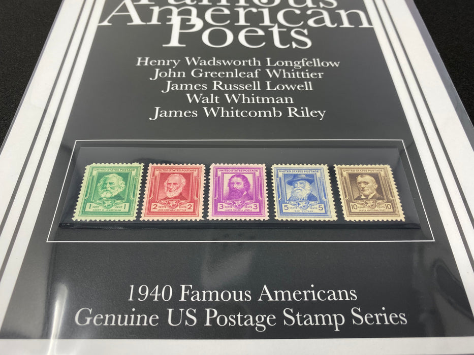 Gift for Poets - USPS 1940 Famous American Poets Stamps - 8.5x11 Framable Art US Stamp