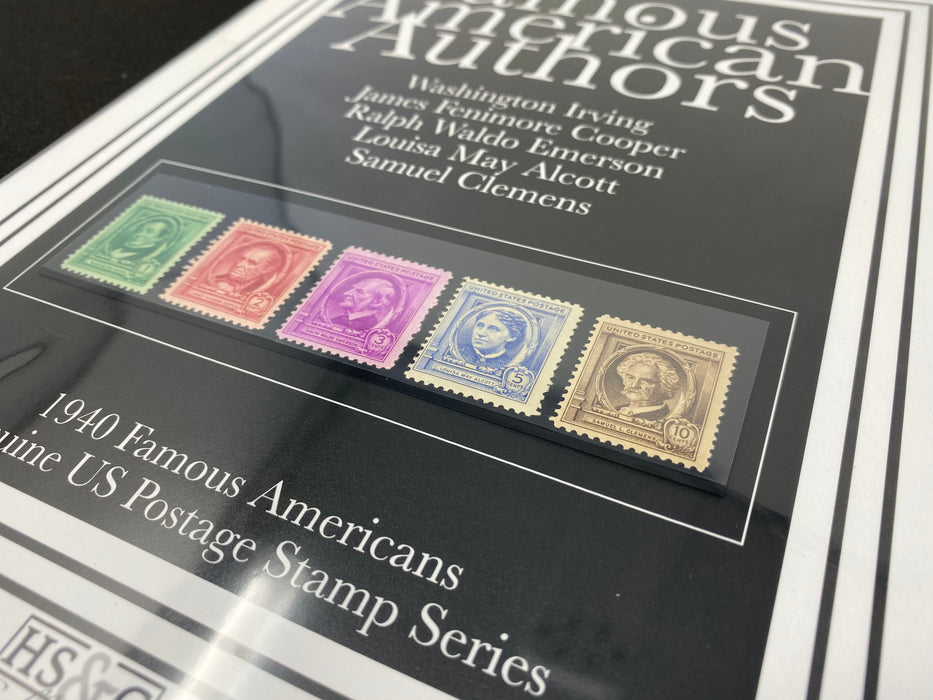 Gift for Authors - USPS 1940 Famous American Authors Stamps - 8.5x11 Framable Art US Stamp