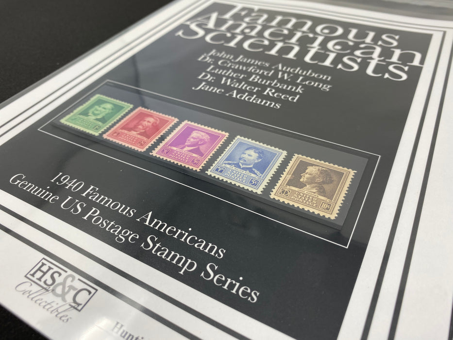 Gift for Scientists - USPS 1940 Famous American Scientists Stamps - 8.5x11 Framable Art US Stamp