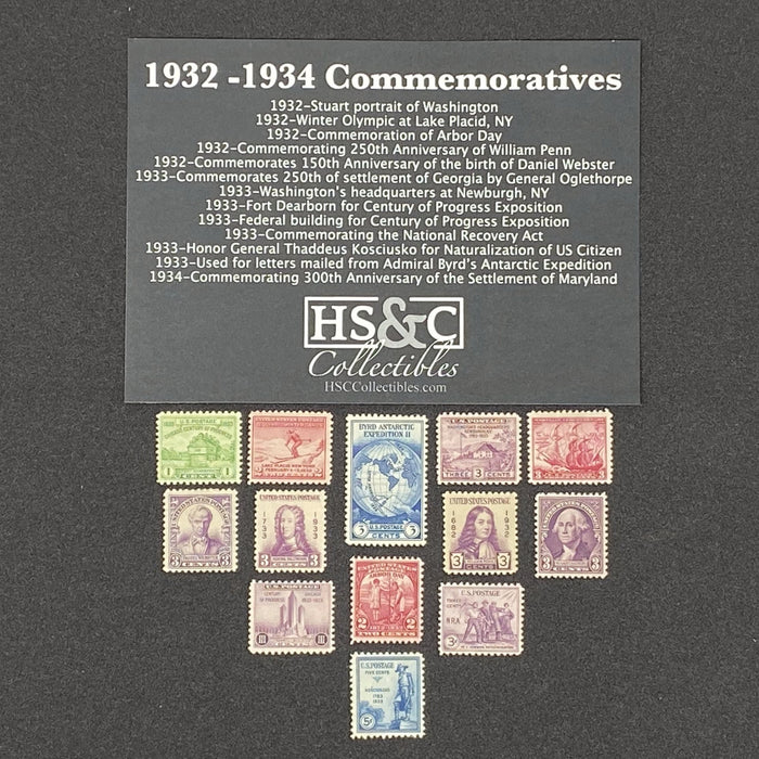 USPS 1932-1934 Commemoratives Stamp Collection Gift Set US Stamp