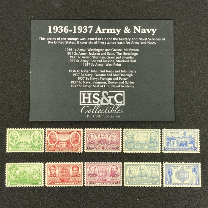 USPS 1936-1937 Army & Navy Issue Stamp Collection Gift Set US Stamp