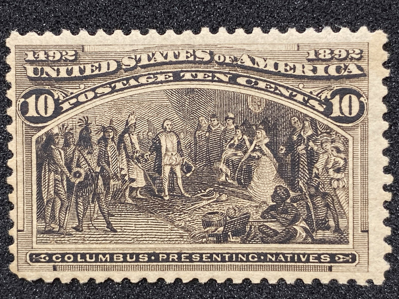 #237 Stamp 10 Cent 1893 Columbian Issue F/VF MLH Deep Rich Color US Stamp