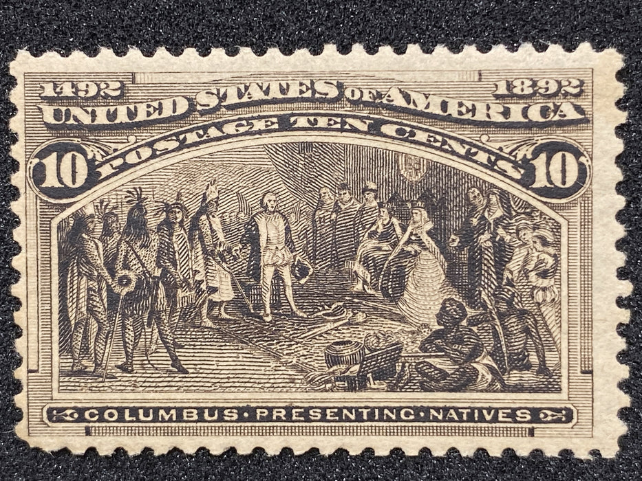 #237 Stamp 10 Cent 1893 Columbian Issue F/VF MLH Deep Rich Color US Stamp