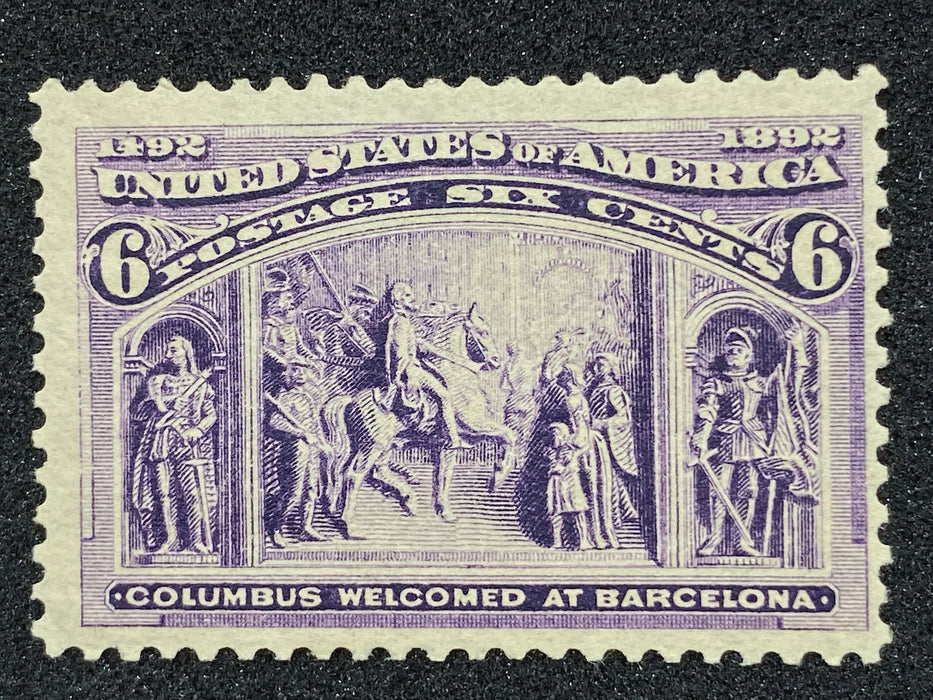 Scott 235 Stamp 6 Cent 1893 Columbian Issue F/VF MLH Fresh Rich Color