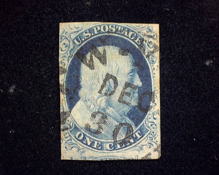 #7 Four margin. VF Used US Stamp