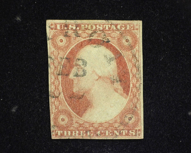 #11a Four margin with very faint cancel. Vf/Xf Used - US Stamp