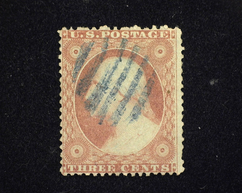 #26 Blue Grid Cancel. VF Used - US Stamp