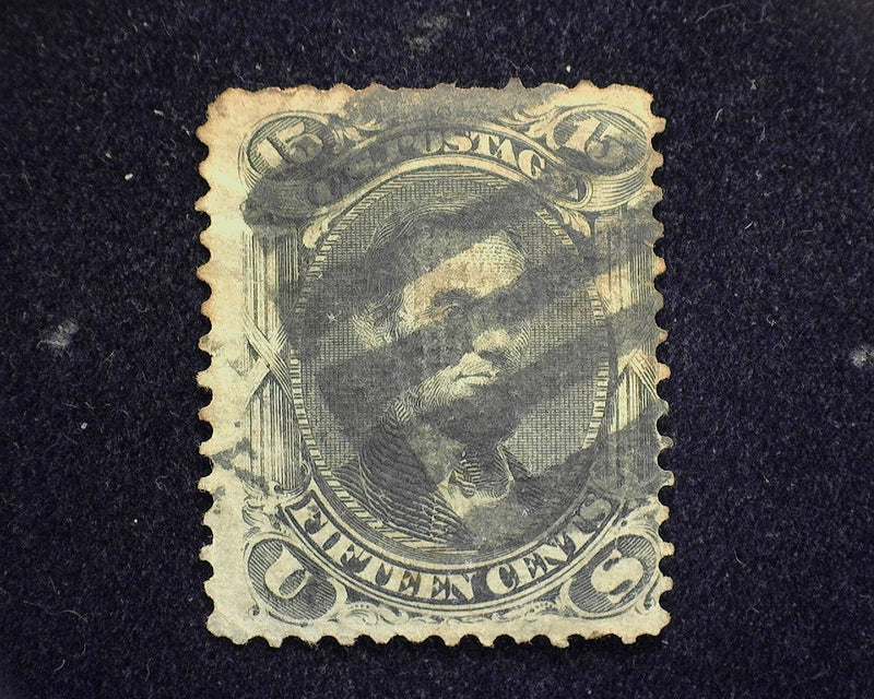 #91 Some perf toning at top and crease. F Used - US Stamp