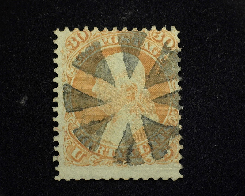 #100 Segmented Pie cancel. F Used - US Stamp