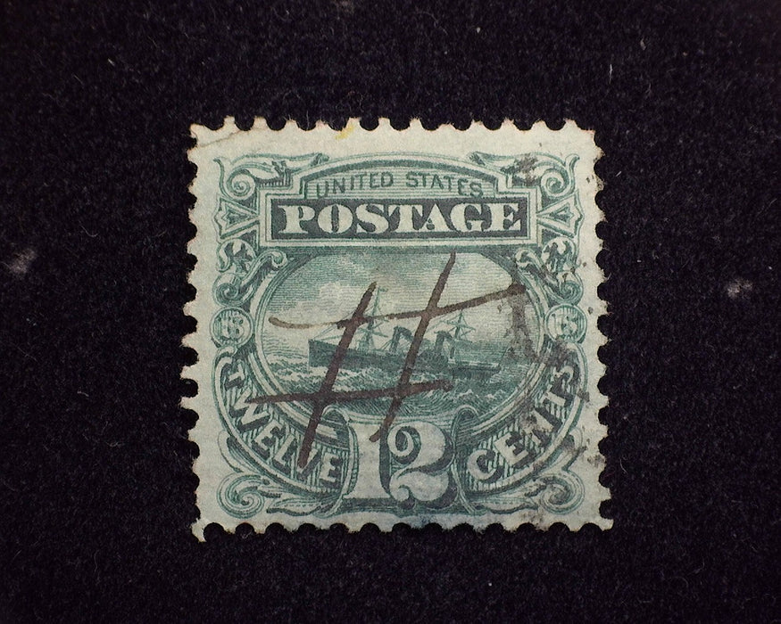 #117 Faint upper left corner crease. Great color. VF Used US Stamp