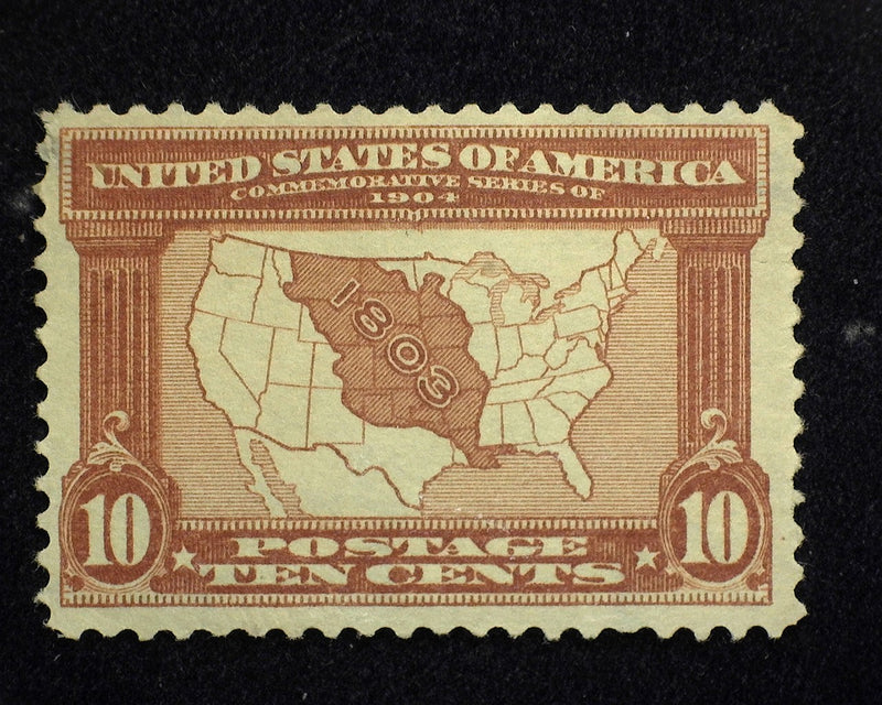 #327 10c Louisiana Purchase Very slight single perf damage. Mint VF No gum - US Stamp