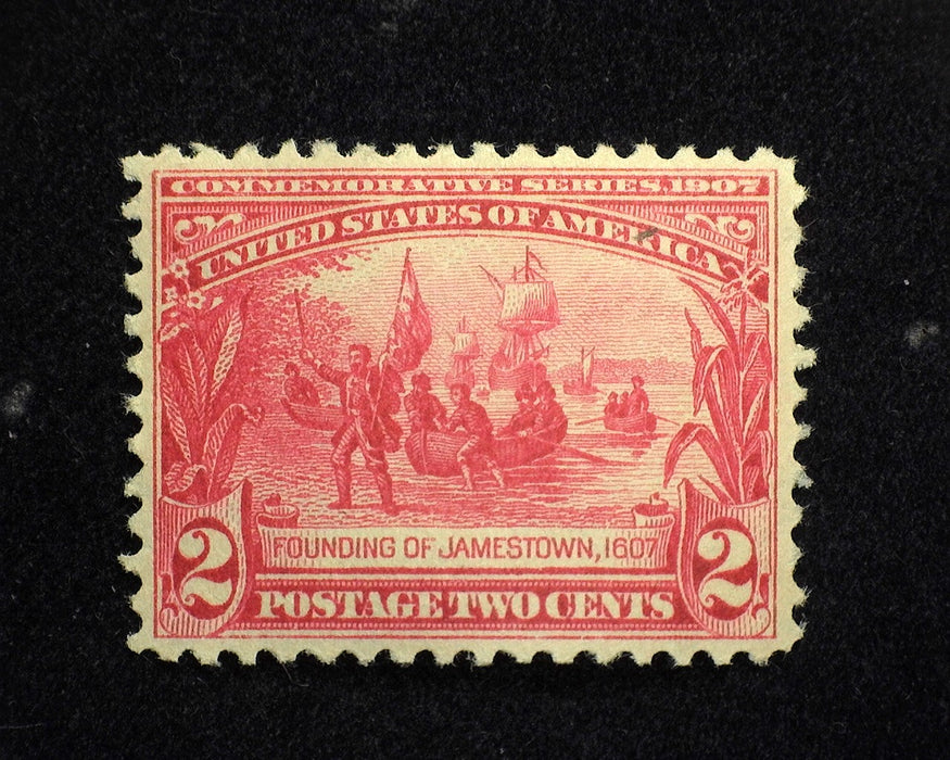 #329 2 Cent Jamestown Choice. Mint VF/XF LH US Stamp