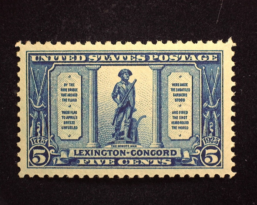 #619 5c Lexington Concord Outstanding large margin stamp. A Gem! Mint Sup NH US Stamp