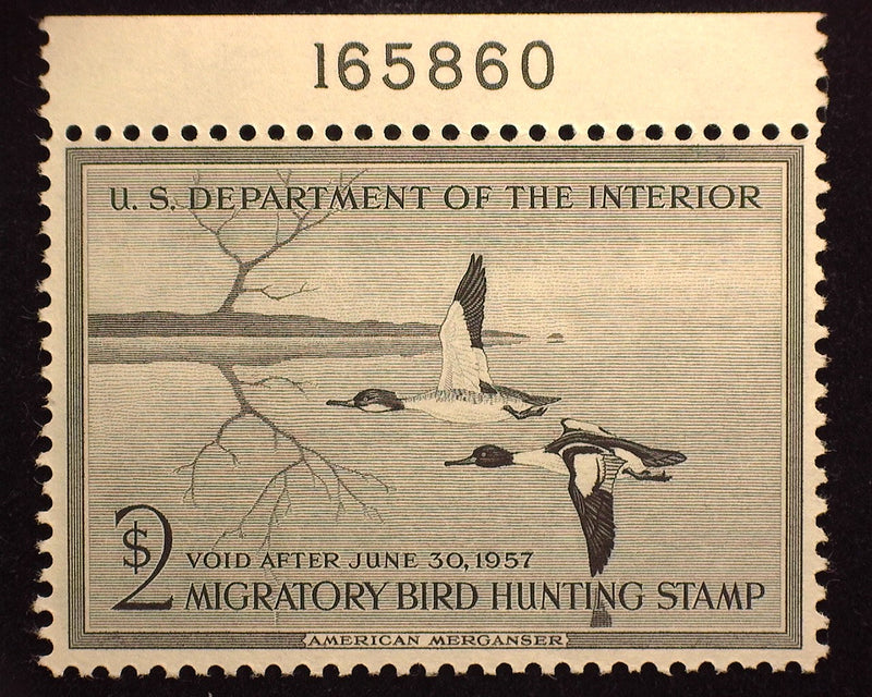 #RW23 $2.00 Hunting Permit Choice PL# single. Mint VF NH - US Stamp