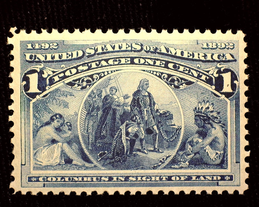 #230 1 Cent Columbian Fresh Mint Vf/Xf NH US Stamp