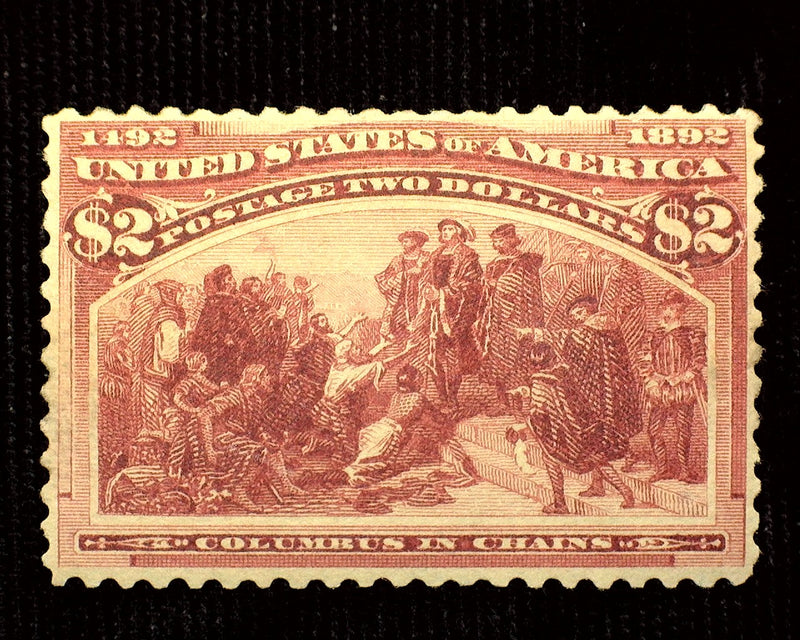 #242 2 Dollar Columbian Reperferated good color. Mint F NH US Stamp