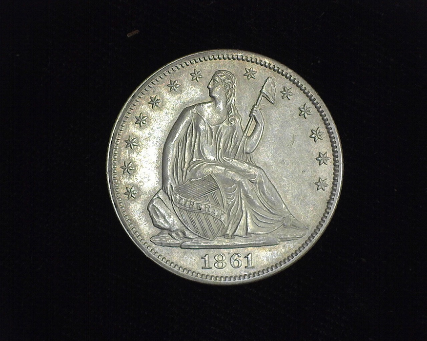 1861 Liberty Seated AU Obverse - US Coin - Huntington Stamp and Coin