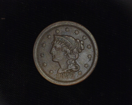 1852 Large Cent Braided Hair VF Obverse - US Coin - Huntington Stamp and Coin