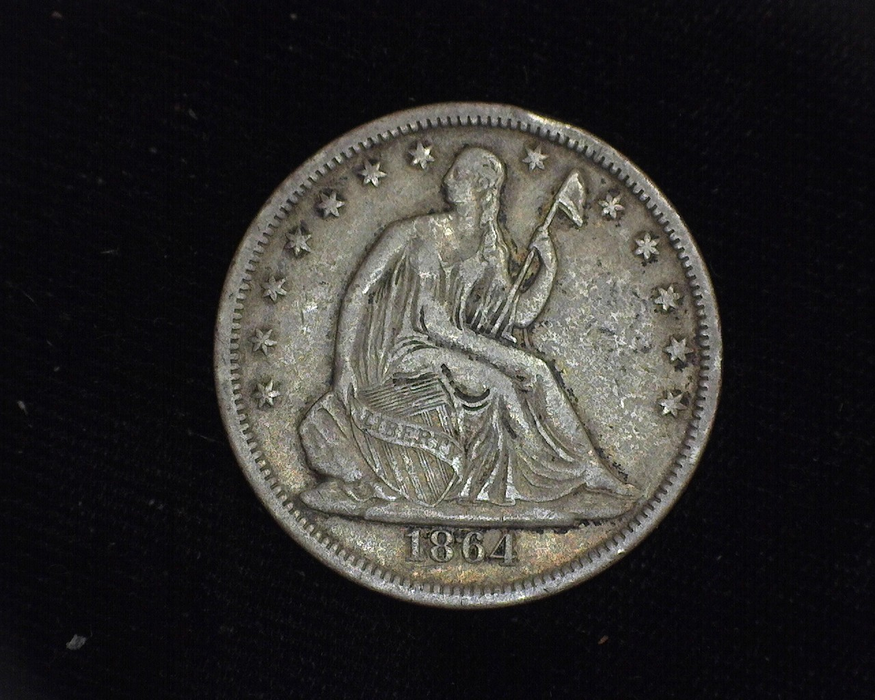 1864 S Liberty Seated VF Obverse - US Coin - Huntington Stamp and Coin