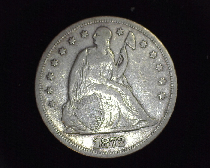 1872 With Motto Liberty Seated F Obverse - US Coin - Huntington Stamp and Coin