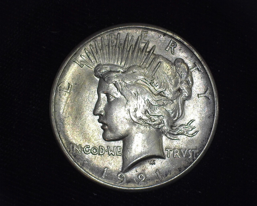 1921 Peace BU MS-63 Nicely toned. Obverse - US Coin - Huntington Stamp and Coin