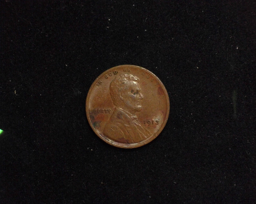 1913 Lincoln Wheat XF Corrosion Obverse - US Coin - Huntington Stamp and Coin