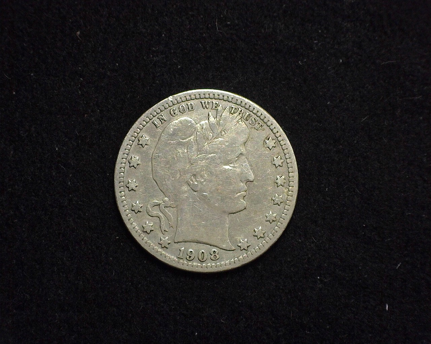 HS&C: 1908 S Quarter Barber F Coin