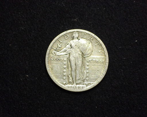 1918 S Standing Liberty VF Obverse - US Coin - Huntington Stamp and Coin