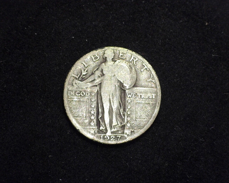 1927 S Standing Liberty VG Obverse - US Coin - Huntington Stamp and Coin
