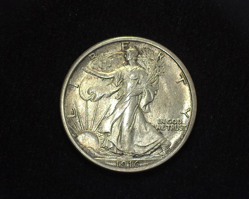 HS&C: 1916 Half Dollar Walking Liberty BU, MS-63 Coin