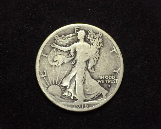 HS&C: 1916 D Half Dollar Walking Liberty VG Coin