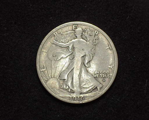 HS&C: 1916 OBV D Half Dollar Walking Liberty F Coin